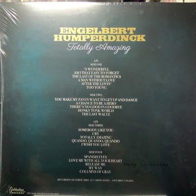 米2discs LP Engelbert Humperdinck Totally Amazing 2492 Goldenlane Records /00660 Engelbert – Totally Amazing – Vinyl (Metallic Gold, LP