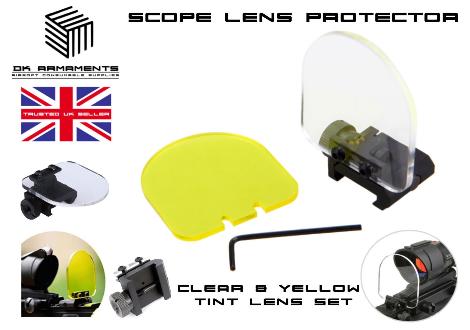 Airsoft Rifle Scope Lens Protector Shield For Red Dot Acog Sights 20Mm Rail  | Ebay