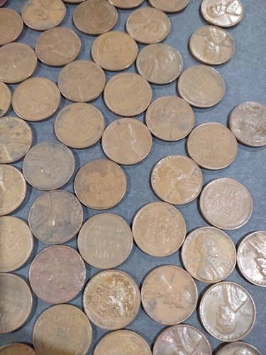 Unsearched 1950s Wheat Penny Lot Of 5 Coins - Picture 6 of 6