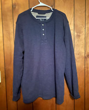 G.H. Bass  Co Men  s Crew Neck Pullover Fleece Sweatshirt Navy Blue XL
