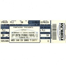 STYX & KANSAS & JOHN WAITE Full Concert Ticket Stub TAMPA 1/29/03 FLORIDA TIMES