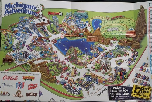 2013 Michigan's Adventure Amusement Park Map Brochure Guide