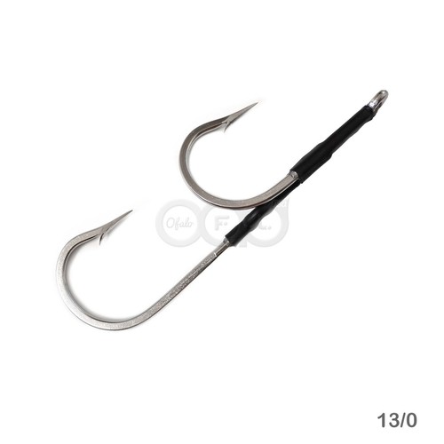 5 piezas Gancho de Tiburón Doble Pesca 7691S Talla 13/0 Asistencia de Acero Inoxidable 0 grados - Imagen 7 de 10