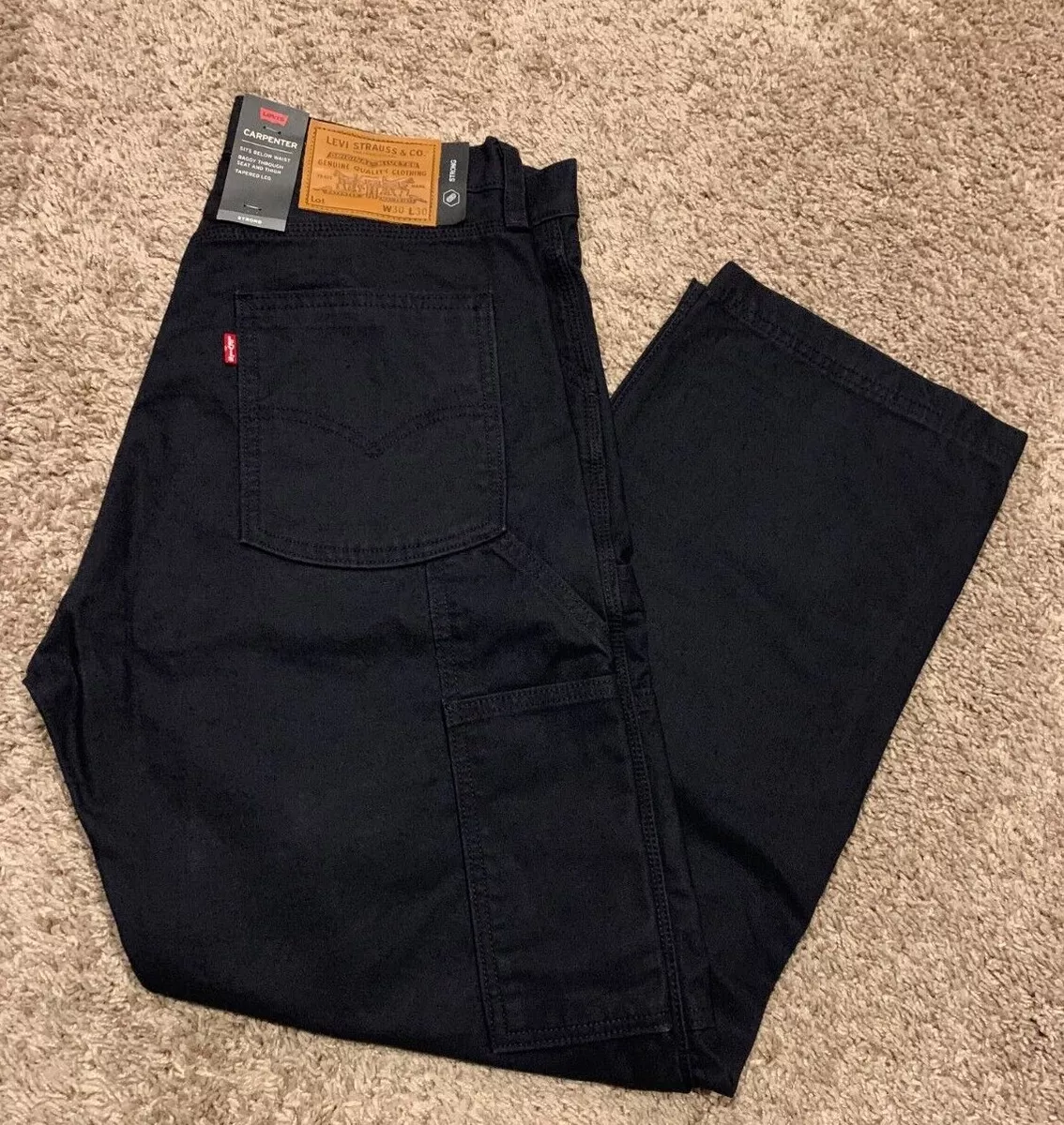 Levi's Skateboarding Carpenter Baggy Pants Black Button Fly