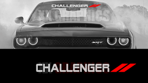 CHALLENGER-Windshield-Banner-Graphic-vinyl-decal-sticker-Red-Stripes