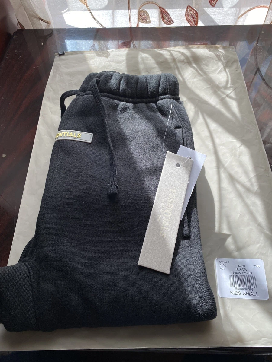ESSENTIALS Fear Of God SWEATPANTS Kids SIZE S 6/7 Black | eBay 