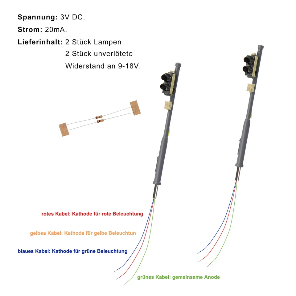 Evemodel 2pcs HO Scale Traffic Signal Red Green Block Signal Lights JTD879RG - Image 2 of 4