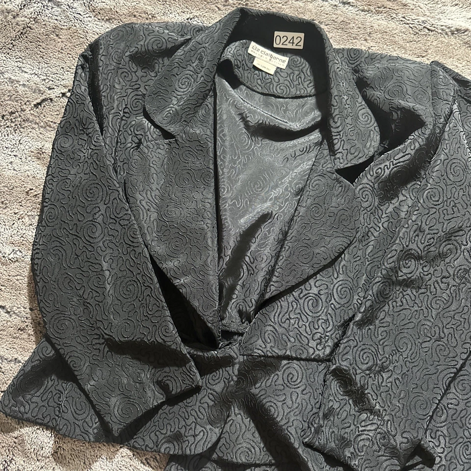 Blazer Vintage Liz Claiborne Mujer Falda Traje 8 Pequeño Negro Manga Larga Años 90’s Foto 2 de 4