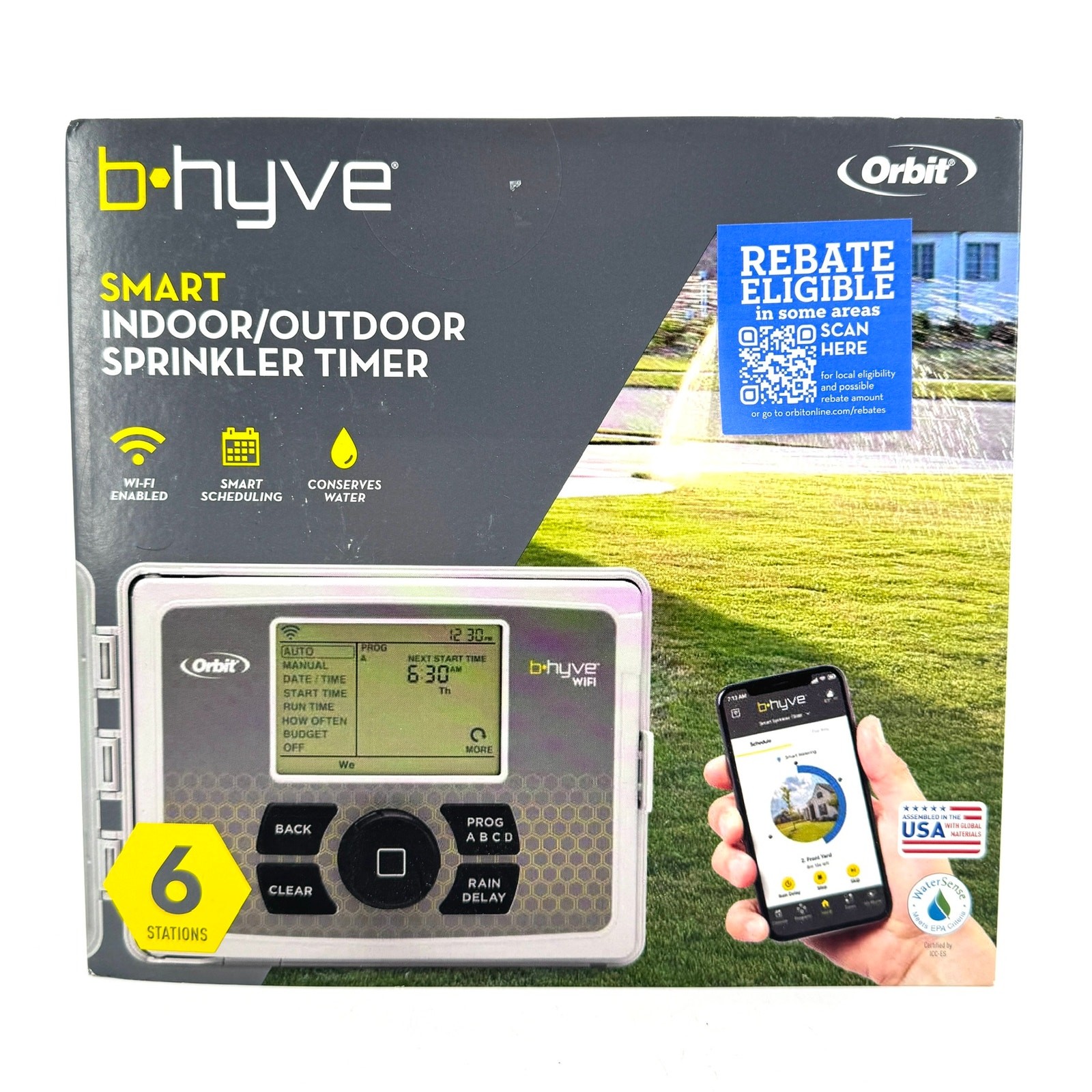 NEW Oribit B-Hyve Smart Irrigation Sprinkler Controller 6 Zone
