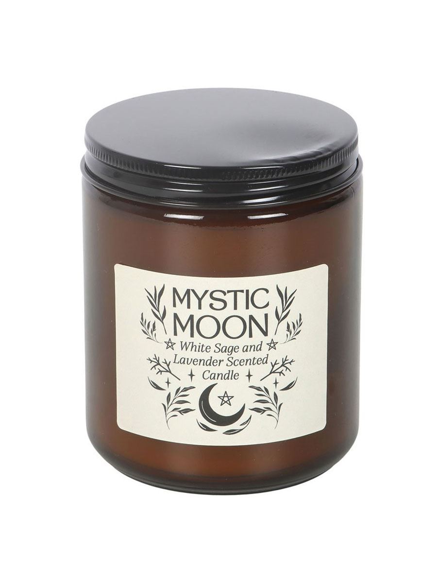 Mystic Moon Sage & Lavender Amber Glass Candle