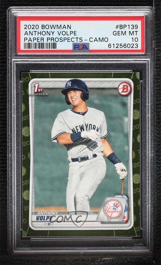 2020 Bowman Prospects Camo Anthony Volpe #BP-139 PSA 10 GEM MT 1bk5