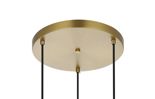 Living District Baxter 3-Light Metal Pendant in Brass & Clear Finish - Picture 8 of 9
