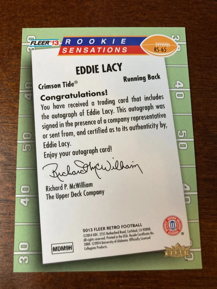 2013 Fleer Retro Eddie Lacy Auto RC Autograph - Image 2 of 2