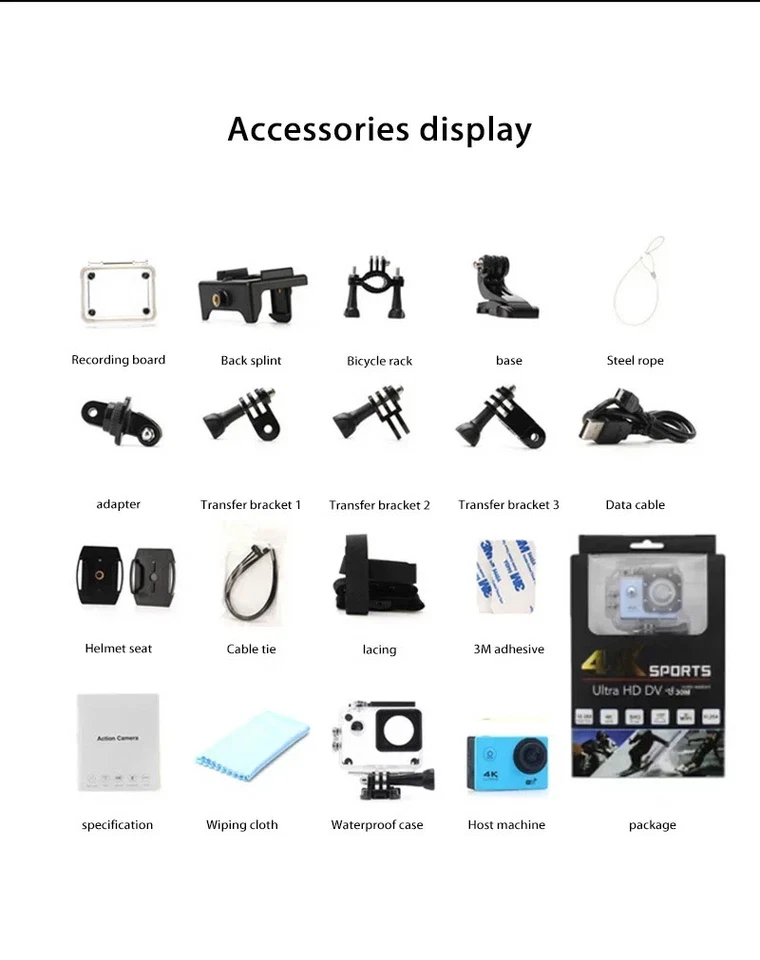 4K Action Camera/Sport Camera Wifi 1080P HD Waterproof Camcorder Remote 140 - Image 4 of 4
