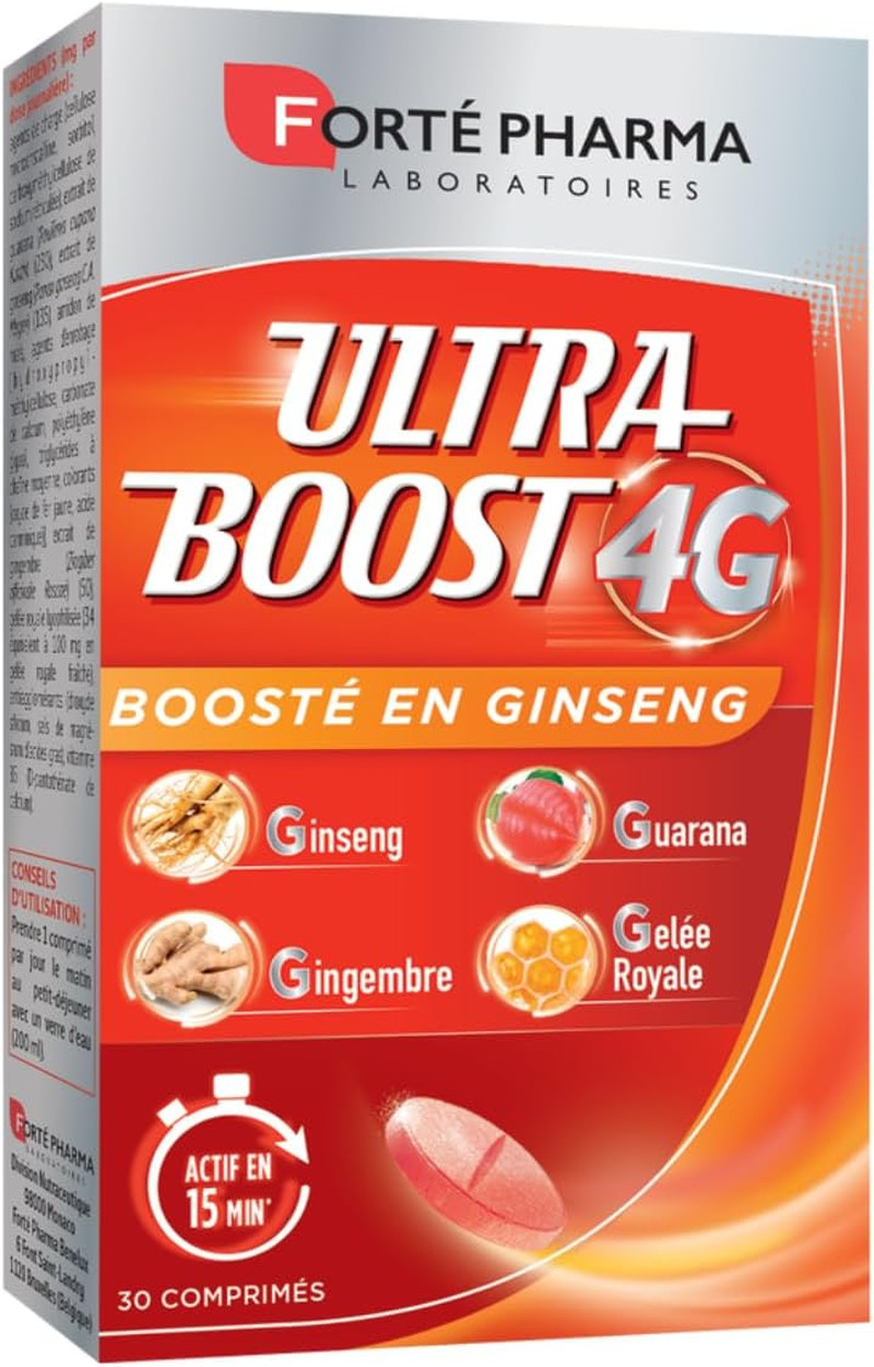 Booster d'énergie Ultra Boost 4G élixir premium anti-fatigue au ginseng de 6 ans