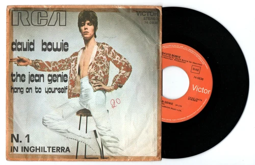 7" DAVID BOWIE 45 rpm THE JEAN GENIE / HANG ON TO YOURSELF Rca ITALY 1973