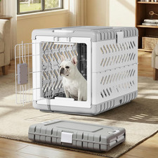Collapsible Dog Crate for Medium/Small Dogs - 28" L Foldable Dog Cage No-Tool As