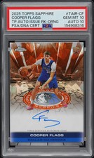 2025 Topps Chrome Sapphire Auto Issue Rookie Cooper Flagg Orange /25 PSA 10/10