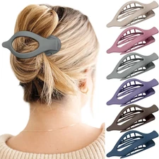 French Flat Hair Clips for Women - 6Pcs Flat Hair Claws for Thin Thick Hair Stro