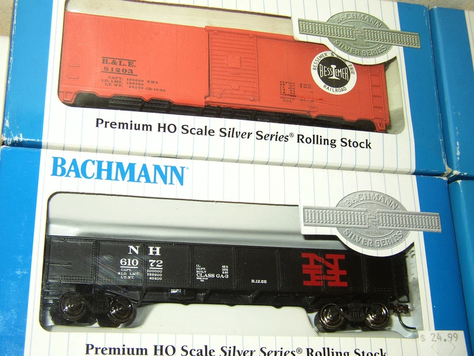Bachmann Silver Series HO qty8 Owenwood Tank ERIE Box NYC Stock NH Gondola NEW - Image 2 of 4