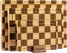 Bamboo Cutting Board Set, Non Toxic Wood Chopping Block, Juice Groove, Gift