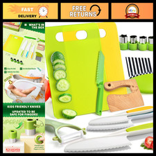 13-Piece Montessori Kitchen Toy Set for Toddlers - Kids Cooking Tools Safe Kni
