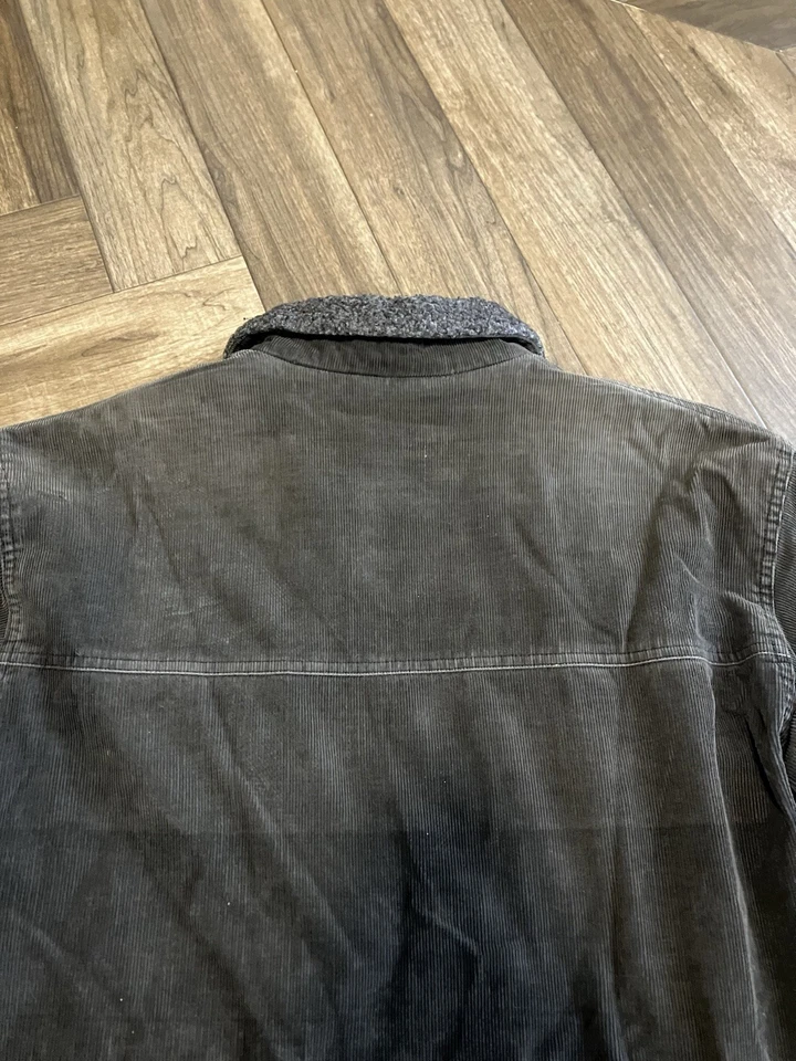 Vintage 80s 90s Stussy Corduroy Work Jacket Sherpa Lined L/XL Faded Distressed  - Image 3 of 4