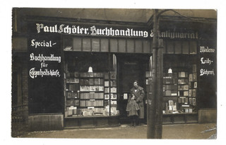 Foto Postkarte Weimar Buchhandlung Paul Schöler um 1920