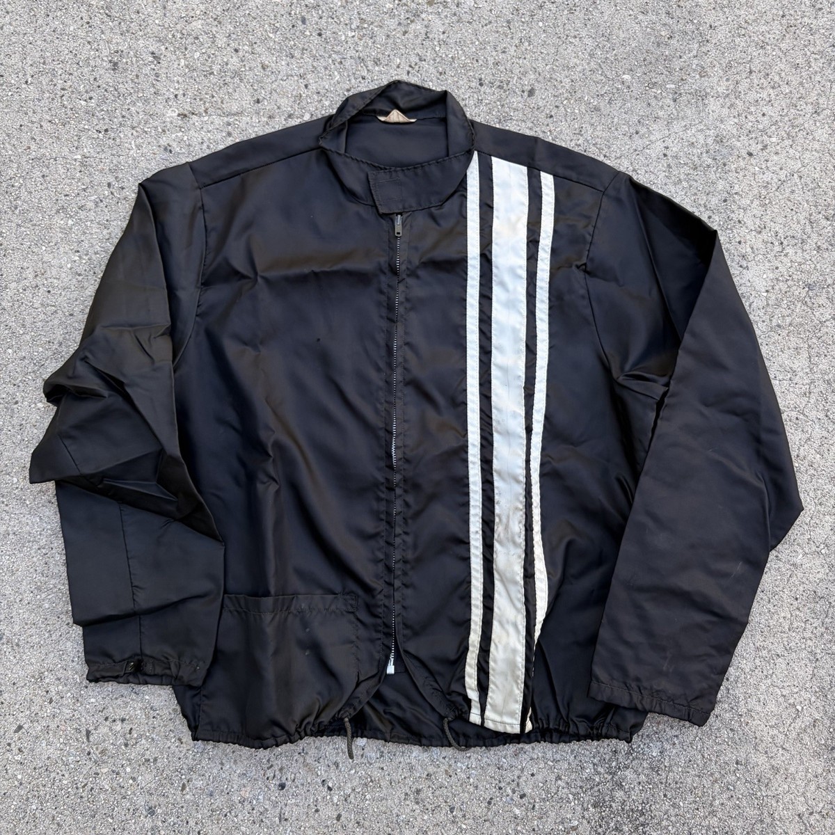 Vtg 50s/60s Drag Racing Jacket Simpson Brand Black White Race