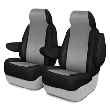 Saddleman 779101-41 Leatherette 2nd Row Gray w Black Custom Seat Covers