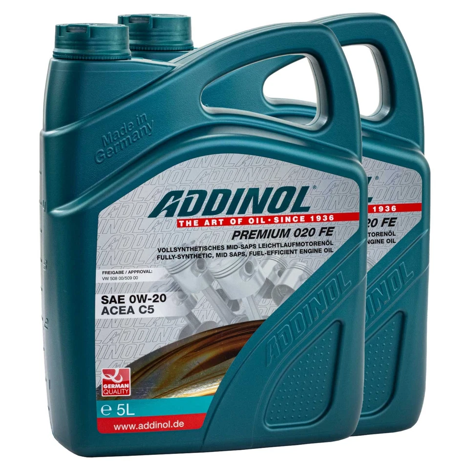 Huile Addinol 0W-20 Premium 020 Fe 2 X 5 Litre pour Audi Cupra Fiat Siège VW - Photo 2/4