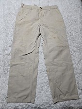 VTG Thrashed Carhartt B11 STN Carpenter Pants 38x32 Beige Union Workwear Skater