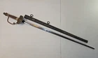 Civil War Militia Saber Sword w/Partial Scabbard - Etched - Knights Head