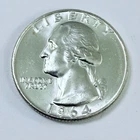 1964 D SILVER WASHINGTON QUARTER 90% SILVER AU ALMOST UNCIRCULATED DETAILS #8117