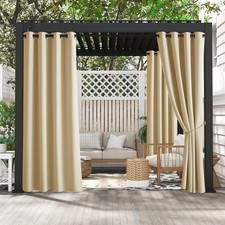 RYB HOME 2 Panels Fade Resistant Outdoor Curtains Waterproof Block Sunlight Ther