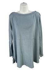 J.Jill Womens Blue Long Sleeve Shiftail Tunic...