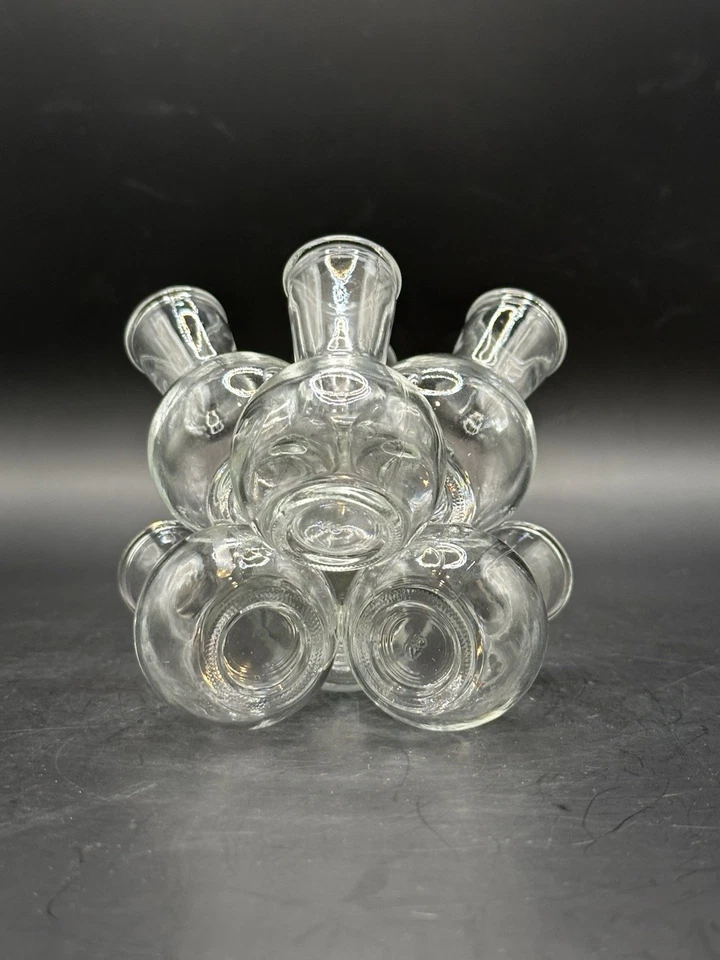 Vintage MCM Glass Seven Cluster Propagation Station Stacked Floral Bud Vases - Image 4 of 4