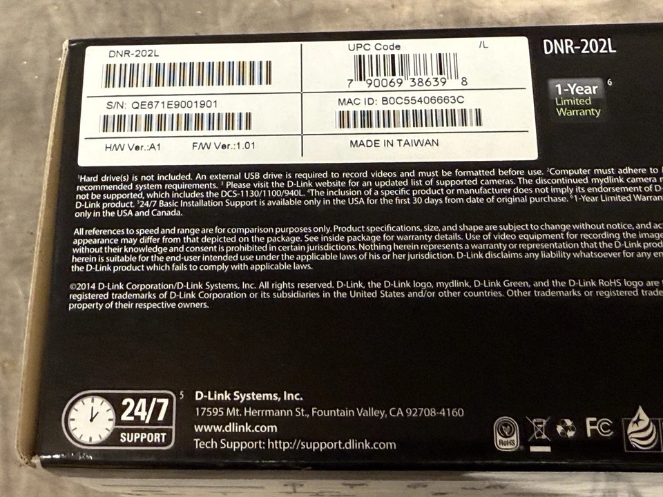 DNR-202L D-Link Camera Video Recorder mydlink-Enabled Wi-Fi Cloud Hub NEW SEALED - Image 3 of 4