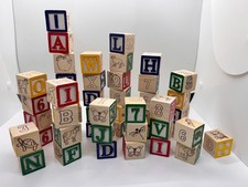 Melissa  Doug Wooden Blocks For Kids - numbers, alphabet, and animal toy