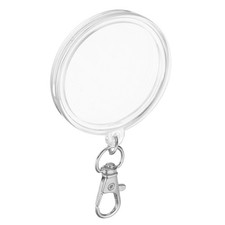 Plastic Round Coin Holder Keychain Coin Case w/ Key Ring Buckle Silver