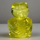 Fenton Uranium Glass Love Bug Figurine Holding Heart Yellow UV Reactive - USA