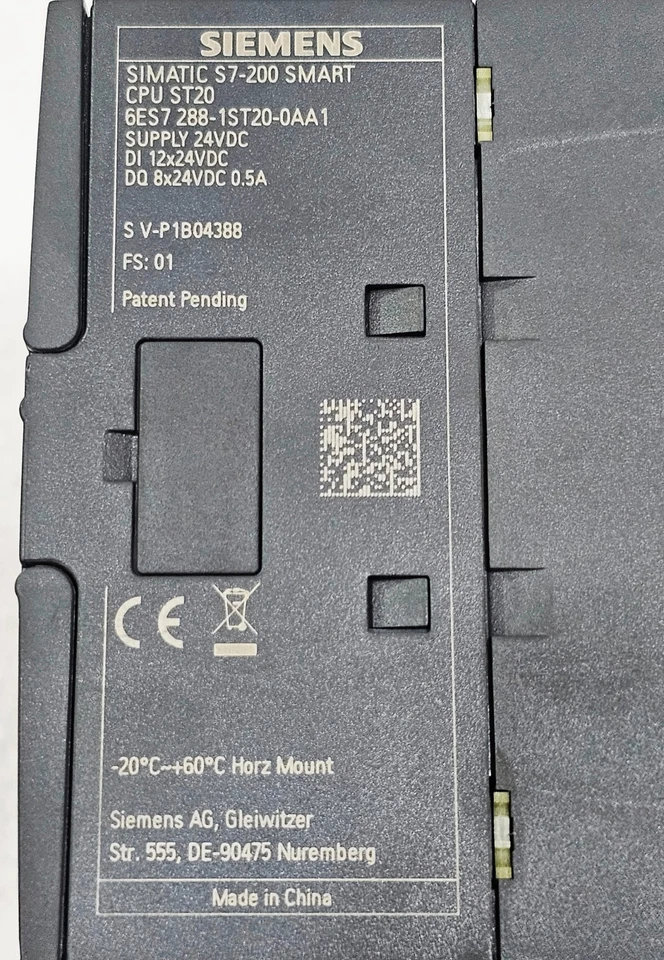 Siemens SIMATIC S7-200 SMART CPU ST20 6ES7 288-1ST20-0AA1 (NUOVO APERTO BO) - Immagine 2 di 4