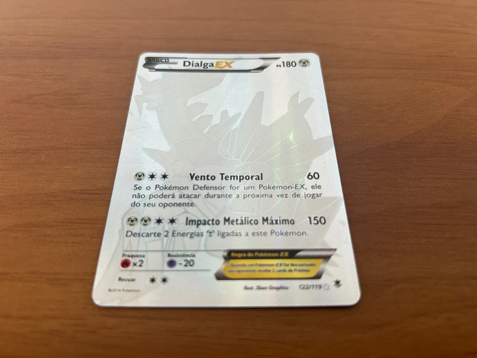 Dialga EX 122/119 XY Phantom Forces 2014 Pokemon Brazilian Full Art Card Rare MP - Image 3 of 4