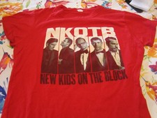 New Kids On The Block T-Shirt - Red - Ladies Large - L - The Package Tour