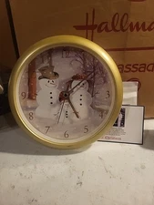 Christmas Carol Song Clock Feldstein Snow Man Family Light Sensor 8" Inch NEW