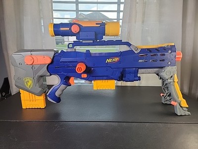 Nerf N-Strike Blue Longshot CS-6 Sniper Main Blaster Gun W/ Scope