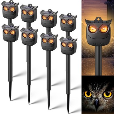 8 Pack Solar Owl Animal Repeller Outdoor for Raccoon, Deer & Squirrel Cat, Ni...