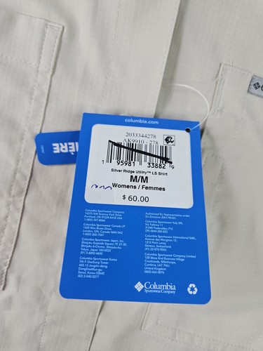 Columbia Omni Shade Shirt Women M Tan Beige Long Sleeve Vented Hiking Flaw NWT - Picture 6 of 14