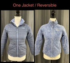 The North Face Giacca Puffer Fleece Reversibile Taglia M 10/12, Blu Mossbud Swirl