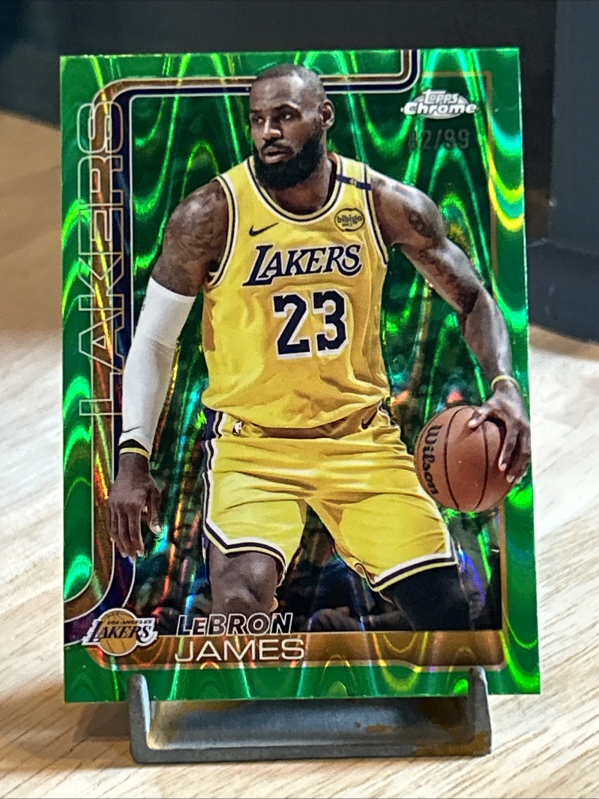 2025-26 Topps Chrome LeBron James #127 Green Raywave /99